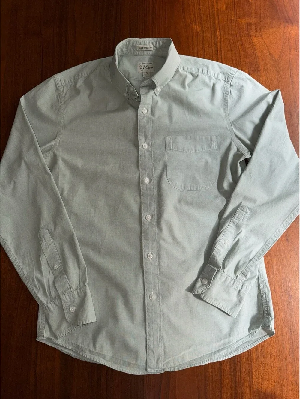J.Crew Slim Untucked Light Green Button-Down Shirt - Size S